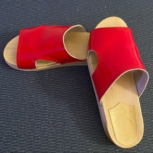 No. 6 Patent Red Alexis Slides or “Slogs”